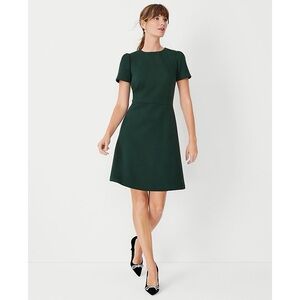 NWT Ann Taylor “Crew Neck A-Line Dress in Double Knit”, emerald size 2P